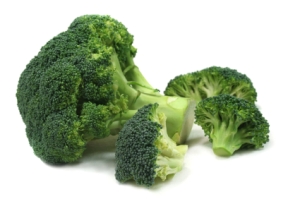 a bunch of broccoli on a white background